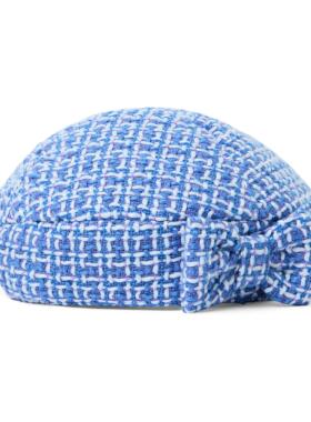 Janie and Jack天蓝白蝴蝶结小香风复古高档法式春秋冬女童贝雷帽