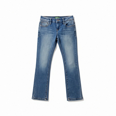 男女童纯棉洗水蓝直筒牛仔裤