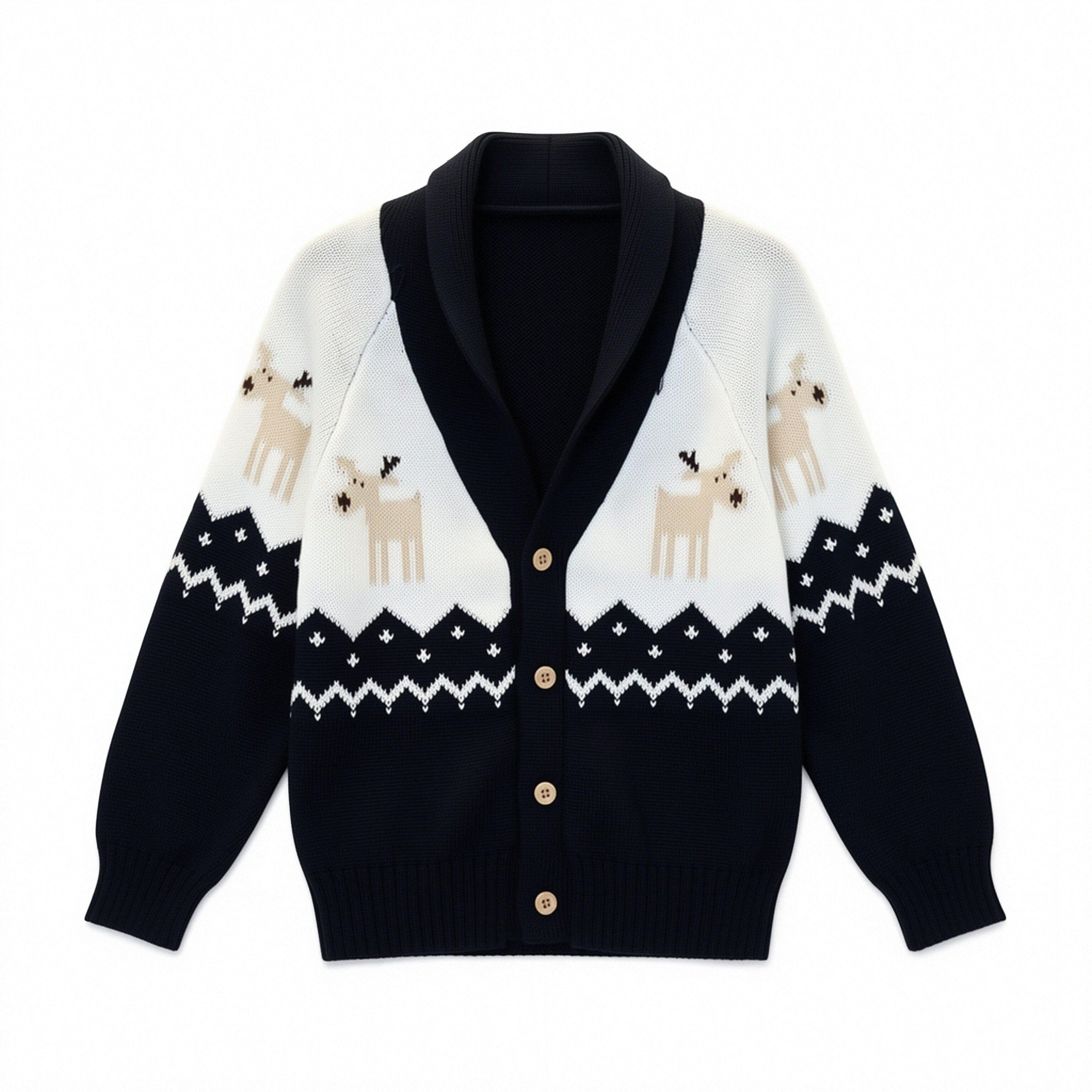 欧单出口纯秋冬季宝蓝色麋鹿图案高档男童青果领长袖毛线针织开衫,童装/婴儿装/亲子装,毛衣/针织衫,淘宝优惠券,粉丝福利购,淘宝优惠卷