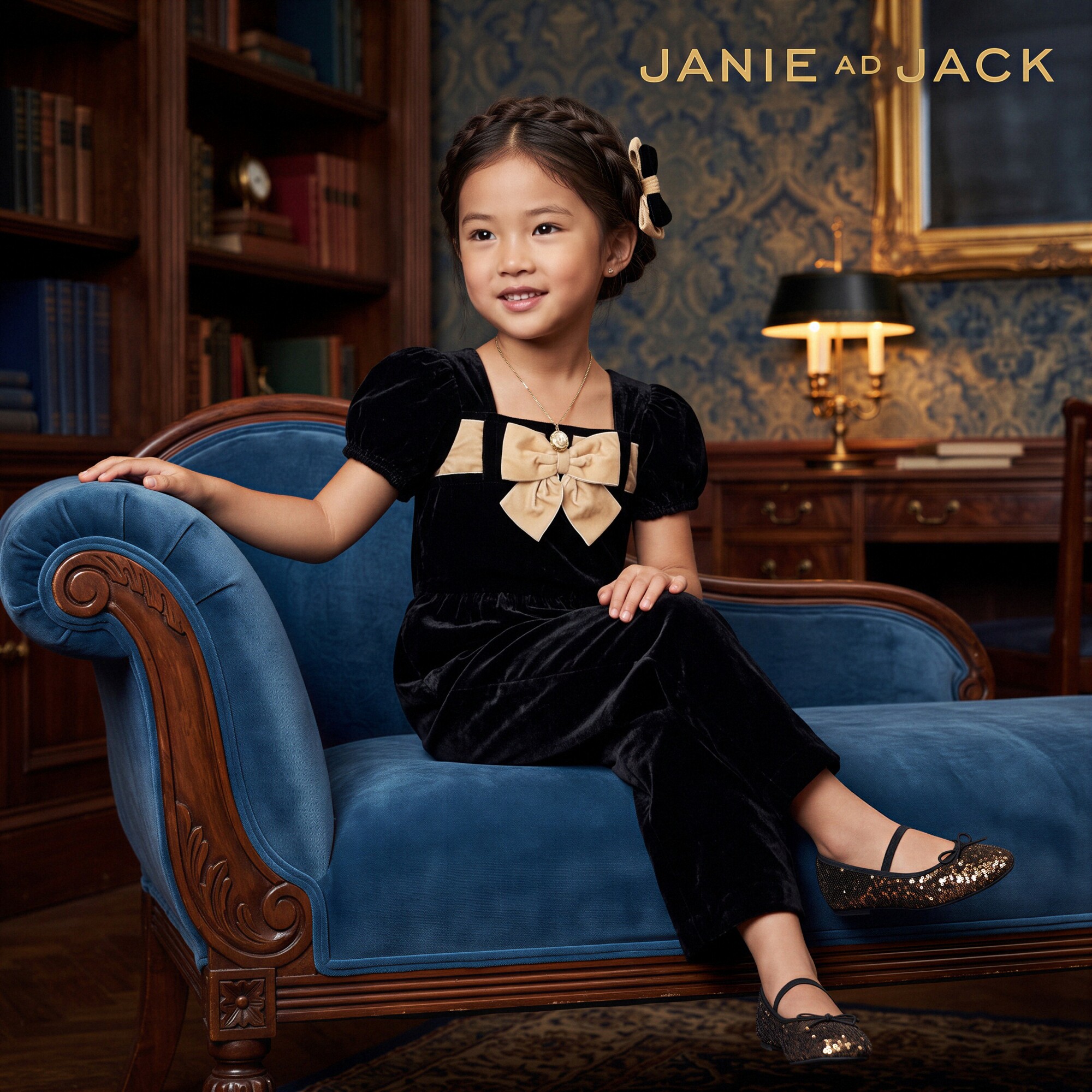 JANIEANDJACK女童小香风长裤