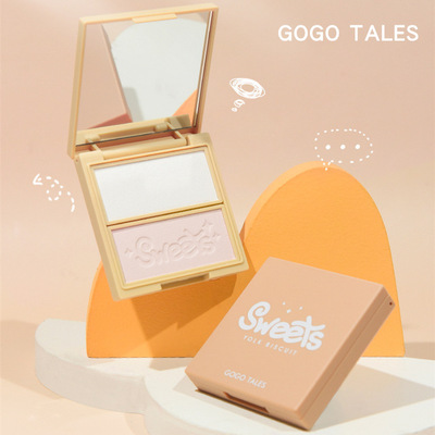 gogotales戈戈舞焦光魅影双色高光粉修容盘哑光脸部立体提亮修颜