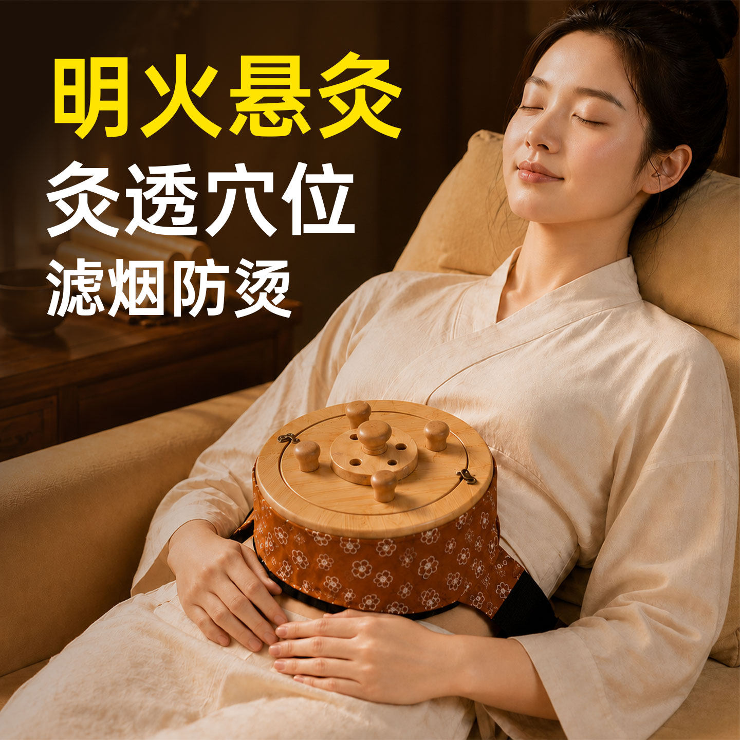 明火艾灸罐滤烟随身灸盒特大号