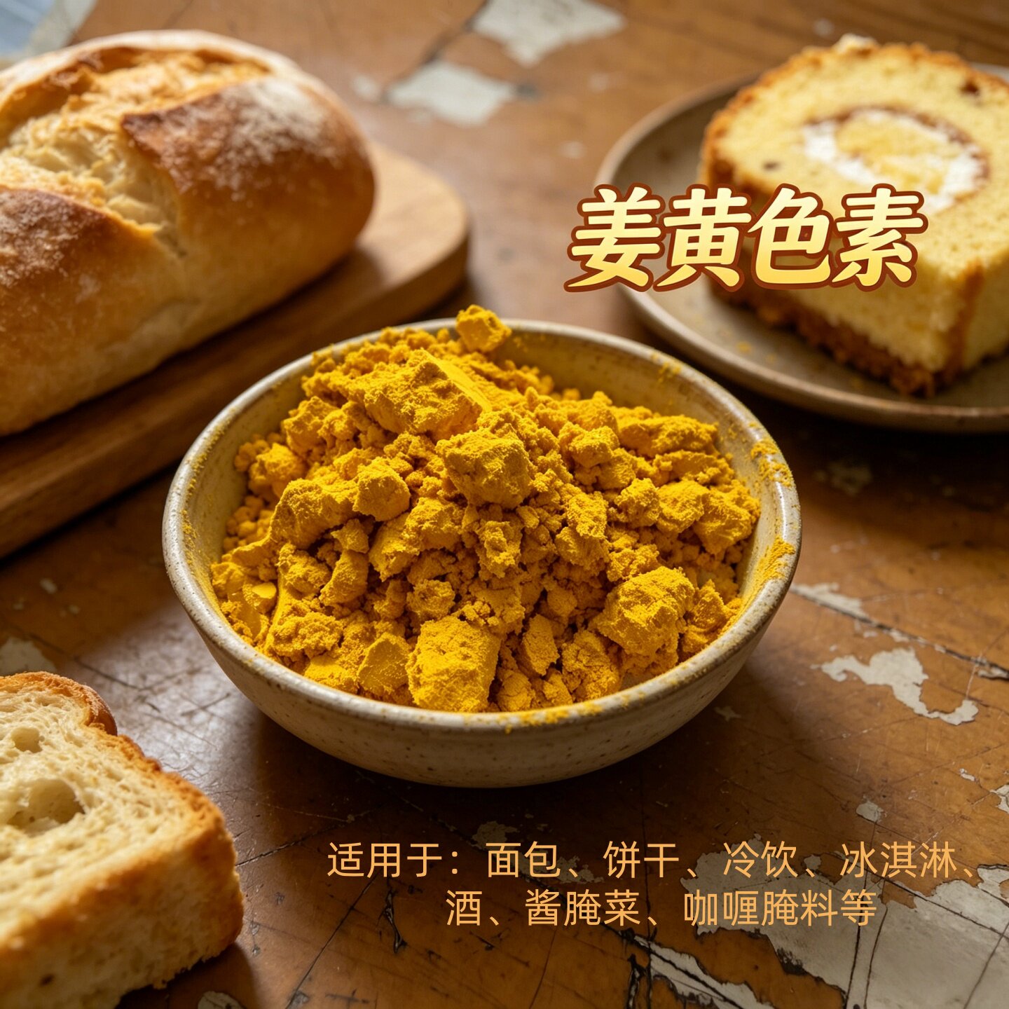 水溶姜黄色素E40天然色素烘焙面包饼干冷饮冰淇淋咖喱酱着色粉