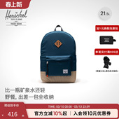 Herschel赫行轻量系列Heritage双肩包21.5升拉链包通勤大容量书包