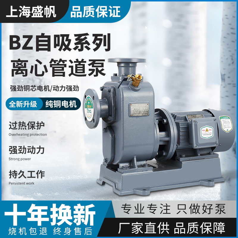 BZ自吸泵工业用三相电养殖卧式管道离心泵380v果园农用灌溉增压泵