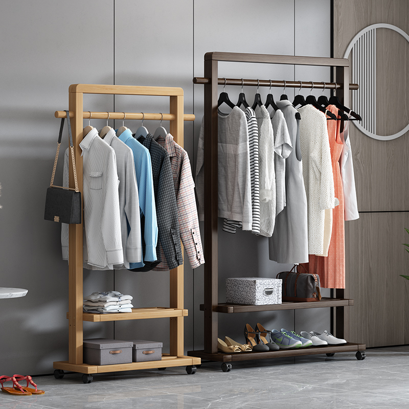 衣帽架落地挂衣架楠竹简约现代