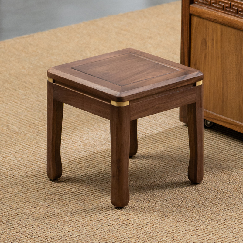 北美黑胡桃木实木方凳
