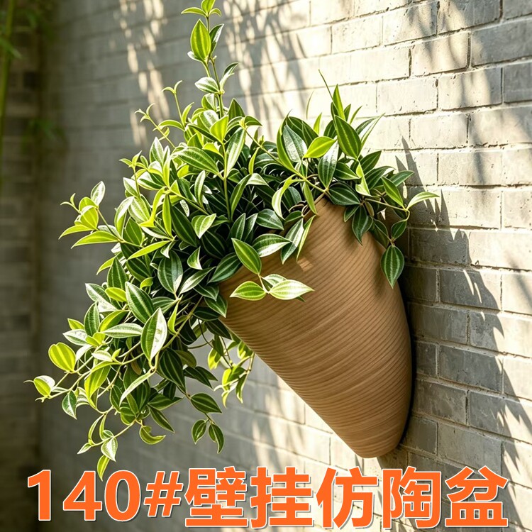 壁挂花盆蝴蝶兰花盆吊兰多肉盆栽种植悬挂花钵墙面粘贴壁挂仿陶盆