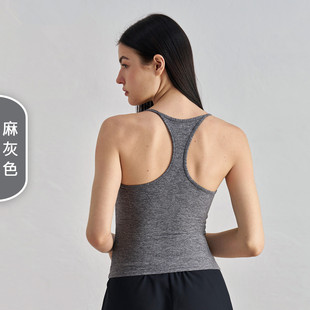 工字美背裸感吊带运动瑜伽服背心一体杯女运动内衣普拉提健身上衣