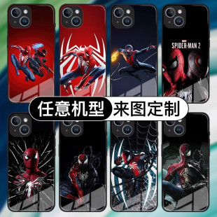 iphone15漫威14promax华为Pura70毒液蜘蛛侠手机壳vivox90适用opporeno8玻璃nova11荣耀60红米note13三星s22+