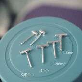 999纯银耳钉光面小方条男女适合 手工定制加粗耳针扩耳洞耳环耳圈