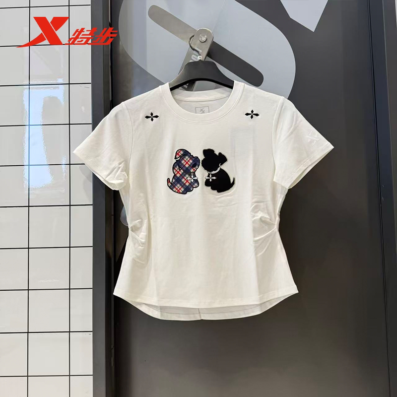 特步短袖T恤女2026夏季新款速干透气亲肤运动半袖短T974228010381