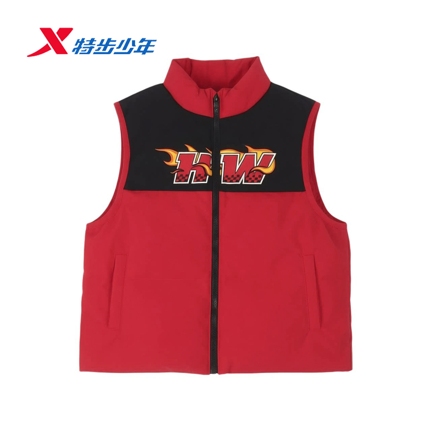 特步儿童羽绒马甲2026冬新款男小童防泼水保暖羽绒服674425363126