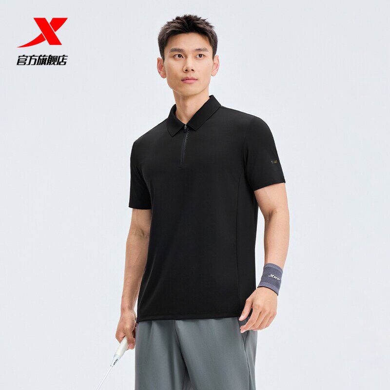 特步短袖POLO衫男2026夏季新款冰丝透气翻领运动上衣974229020339
