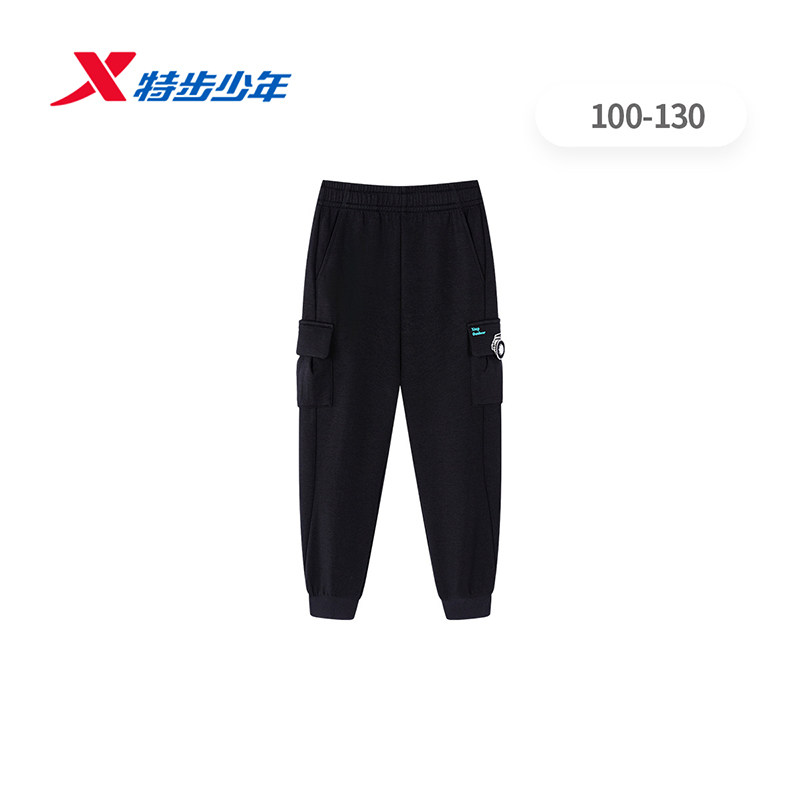 特步儿童运动裤男小童秋季新款运动弹性束脚休闲长裤674325633237