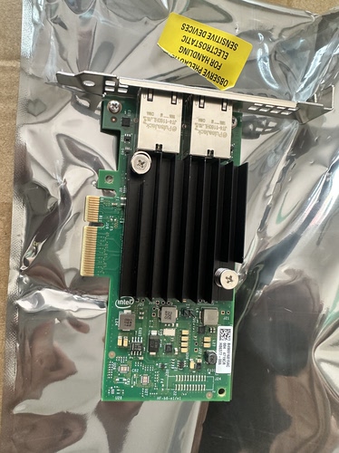 拆新原厂 intel x550-t2 双口网卡 intel 蓝标原厂