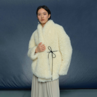 月泠泠YUELINGLING 「清越」环保拼接皮草外套