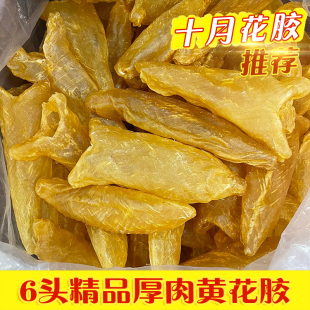 6头大号天然黄花胶鱼胶 鱼肚干货楼上尖货500g 大花胶筒正品