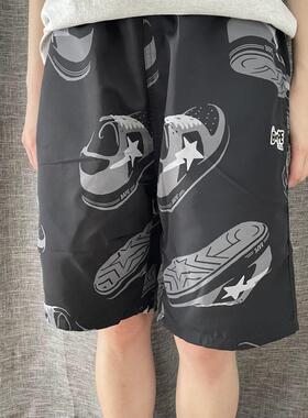 现货 BAPE STA TRACK SHORTS 鞋子图案 沙滩裤 休闲中裤短裤 夏季
