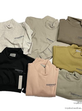 现货 FOG ESSENTIALS MOCKNECK 童装加绒半高领卫衣 KIDS字母logo