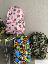 现货 BAPE BABY MILO 经典 绿迷彩小猴子 动物园 双肩包休闲卡通