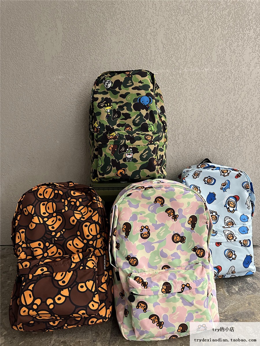 现货 BAPE BABY MILO 卡通可爱小猴子动物园 休闲 双肩包书包背包 箱包皮具/热销女包/男包 双肩背包 原图主图