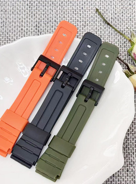 代用卡西欧F-91W手表带电子表F84/F94/F105 A158/159硅胶表带18MM