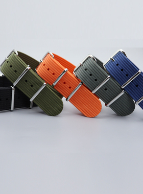 北约飞行员一体NATO精织尼龙编织帆布表带20 22MM防水透气男表链