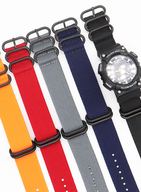 男手表带AQ-S810W AEQ110  W735 W736系列改装登山尼龙表带24MM