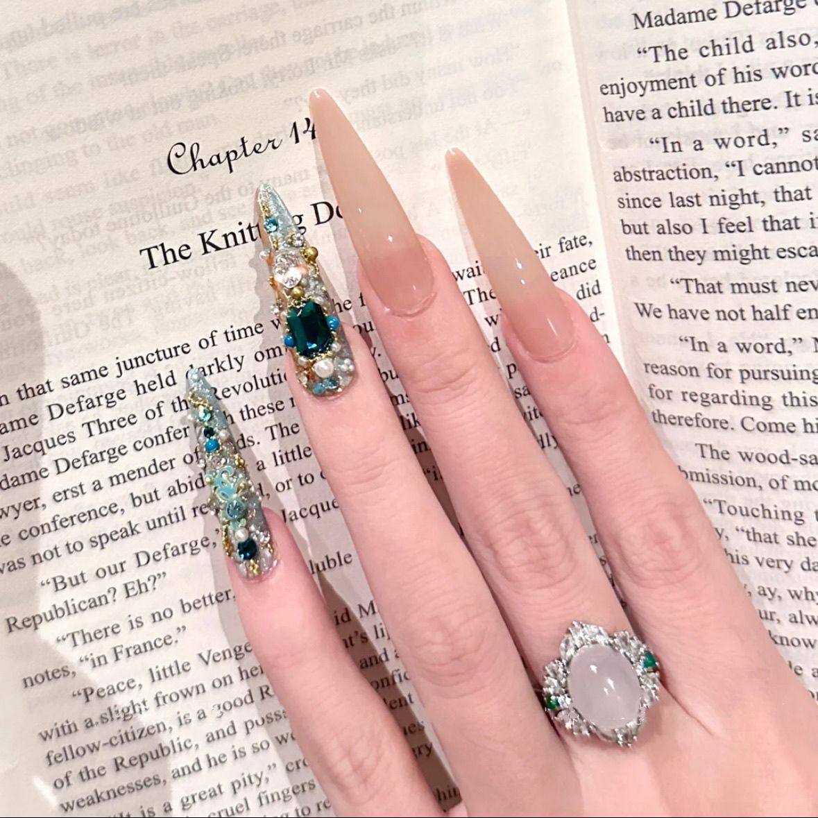 【华妃】纯手工穿戴甲宫廷复古风重工长款甄嬛护甲全钻贵气美甲贴,彩妆/香水/美妆工具,穿戴甲/甲片,淘宝优惠券,粉丝福利购,淘宝优惠卷