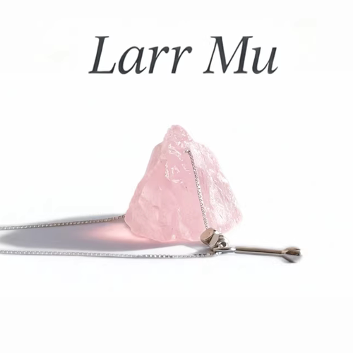 Larr MuLarr Mu天然粉水晶原石925银项链招桃花少女心项链送礼物