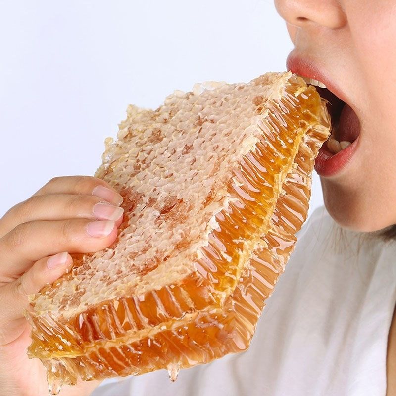 蜂巢蜜盒装500g天然野生农家自产百花土蜂蜜嚼着吃悬崖蜂窝蜜整块