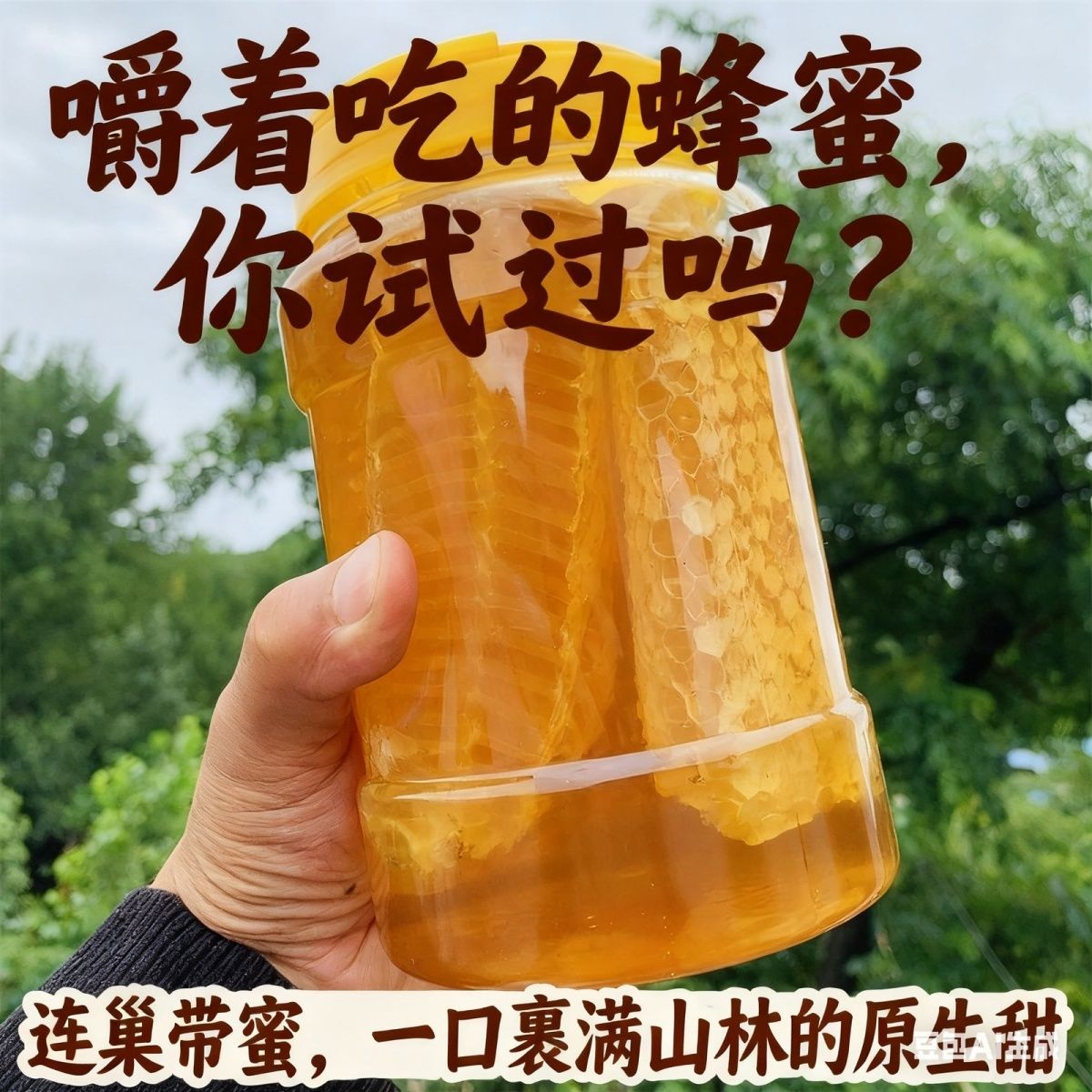 【3斤】瓶装天然蜂巢蜜嚼着吃的土蜂蜜有巢有蜜纯正天然成熟蜂蜜