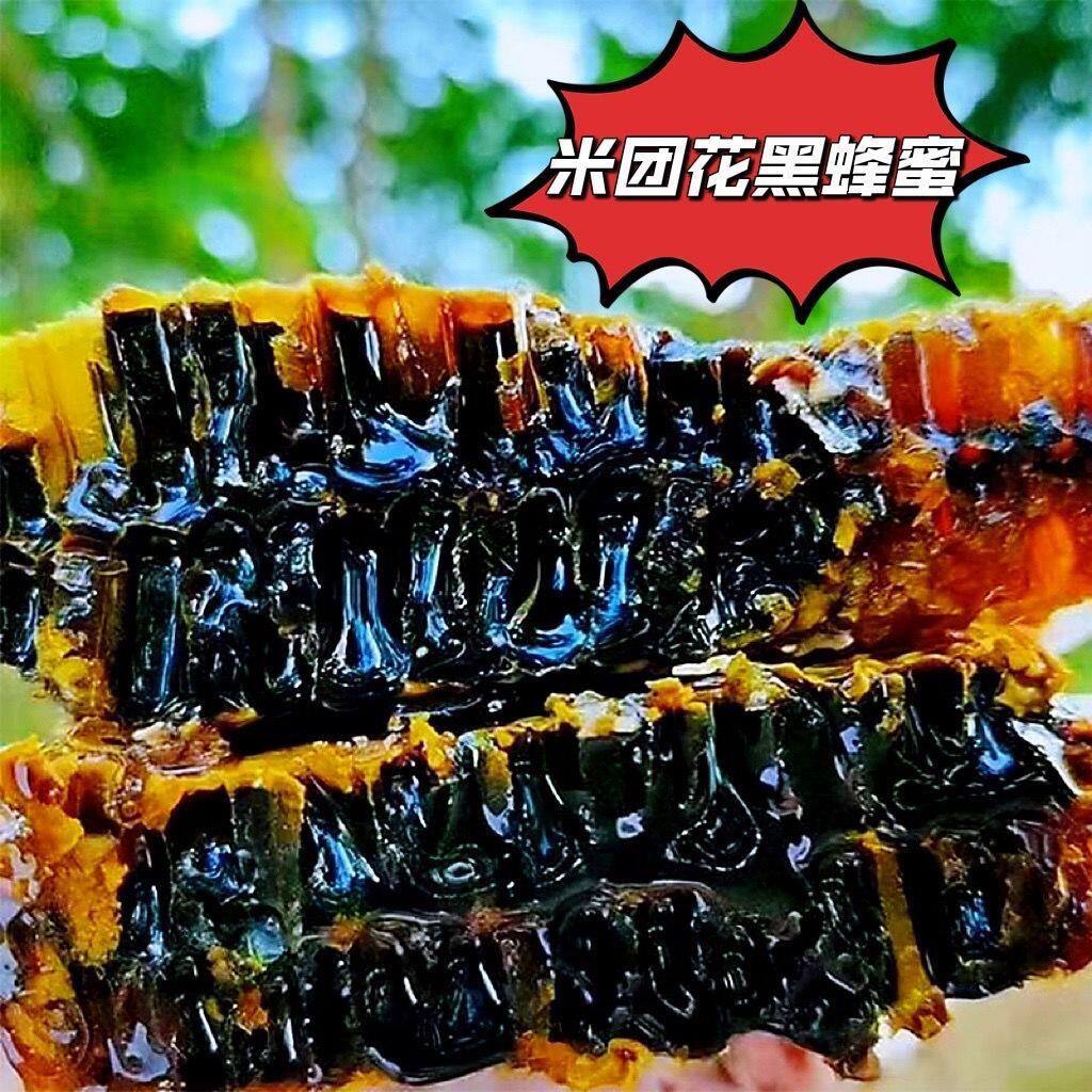 云南野生黑蜜蜂蜜团花纯正米团花蜜正宗高山百花天然蜂巢蜜面膜