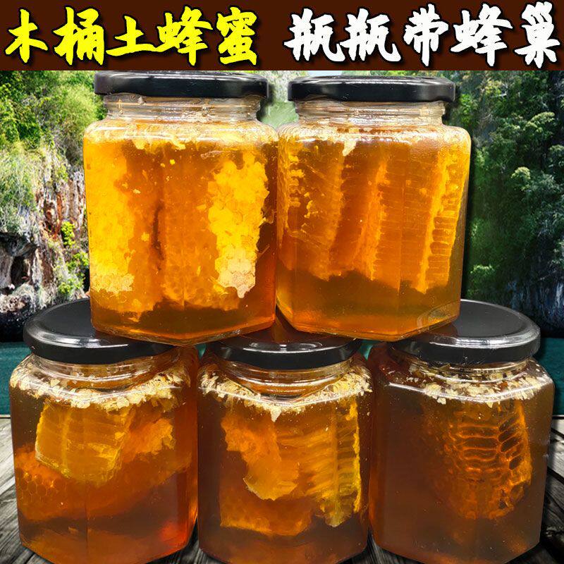 蜂巢蜜野生深山蜂蜜正宗纯正天然百花蜜农家老巢500克蜜糖土蜂