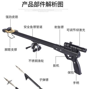 。枪式弹弓 高精度新款远射弹射捕鱼杆激光打鱼枪户外自动捕
