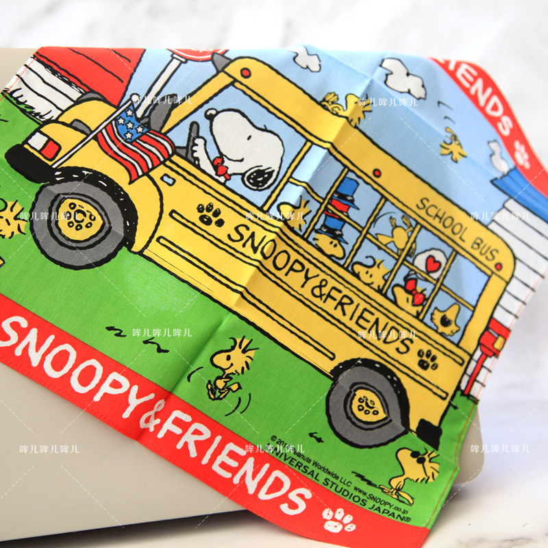 日本现货USJ环球影城SNOOPY史努比丝巾方巾包挂手帕手绢卡通包邮