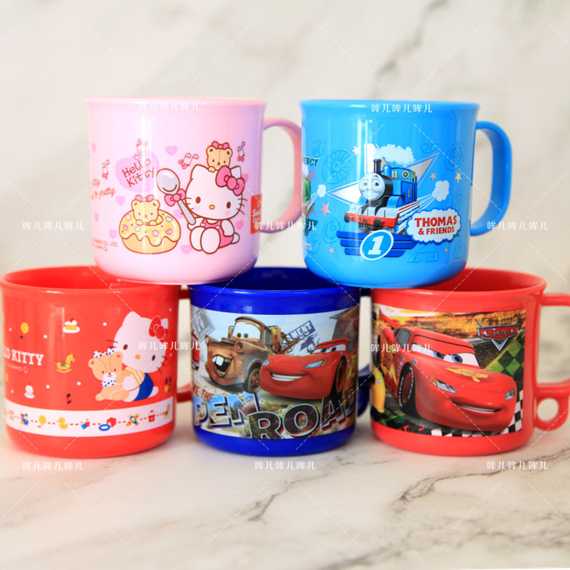 日本现货DISNEY闪电麦昆TOMICA多美卡儿童学饮凉水杯直饮杯 包邮