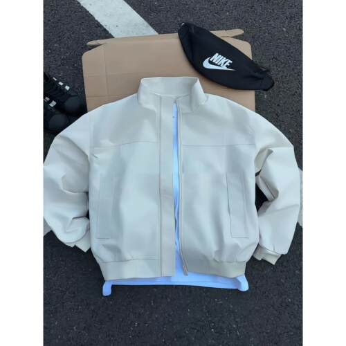 高端廓形正肩美式飞行员夹克男时尚cleanfit短款立领棒球服外套
