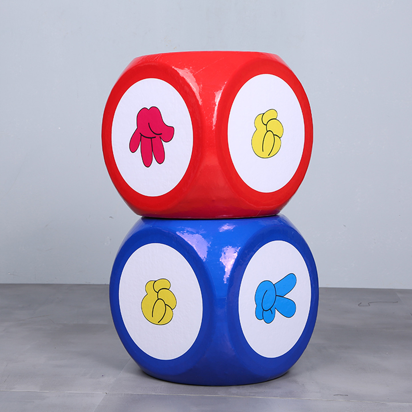 剪刀石头布骰子大号泡沫色子活动促销游戏道具教具大码筛子玩具