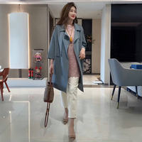 High-end, stylish and versatile mid-length air cotton windbreaker for mom, casual, loose and cover-up large-sized windbreaker jacket thumbnail 4