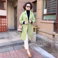 High-end, stylish and versatile mid-length air cotton windbreaker for mom, casual, loose and cover-up large-sized windbreaker jacket thumbnail 7
