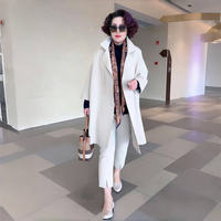 High-end, stylish and versatile mid-length air cotton windbreaker for mom, casual, loose and cover-up large-sized windbreaker jacket thumbnail 2