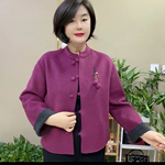 新中式双面绒大衣短款春装新款国风时尚百搭洋气宽松大码毛呢外套