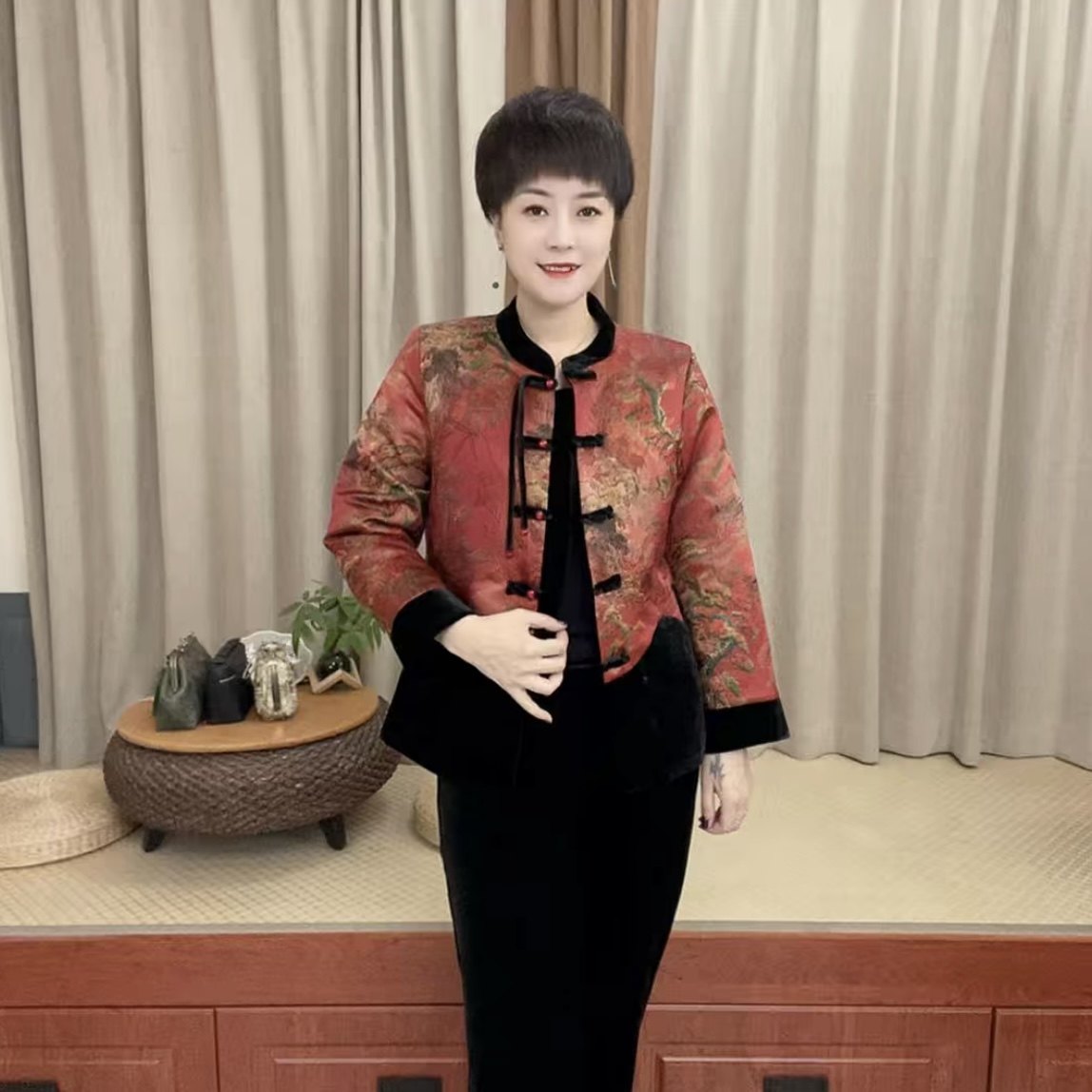 气质妈妈冬装棉服外套短款中老年女装冬季加厚保暖国风盘扣棉袄,女装/女士精品,棉衣/棉服,淘宝优惠券,粉丝福利购,淘宝优惠卷