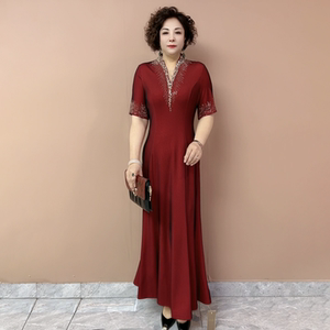 喜妈妈装结婚礼服喜婆婆婚宴装春夏新款加长款时尚鱼尾晚礼服长裙