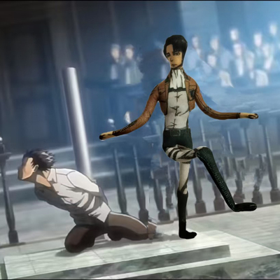 进击的巨人周边无白边抽象玩偶利威尔四肢分离有骨架可摆造型