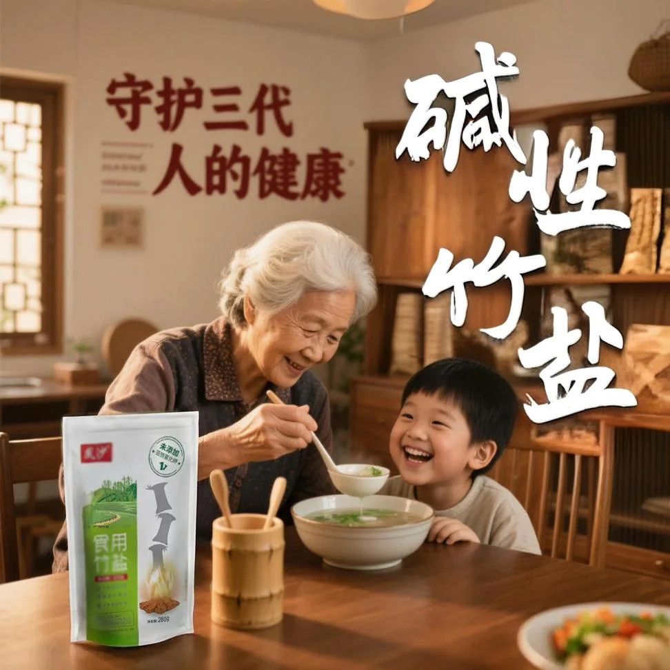 九烤竹盐食用盐无碘天然碱性