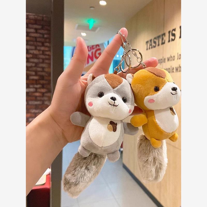 可爱毛绒大尾巴松鼠公仔