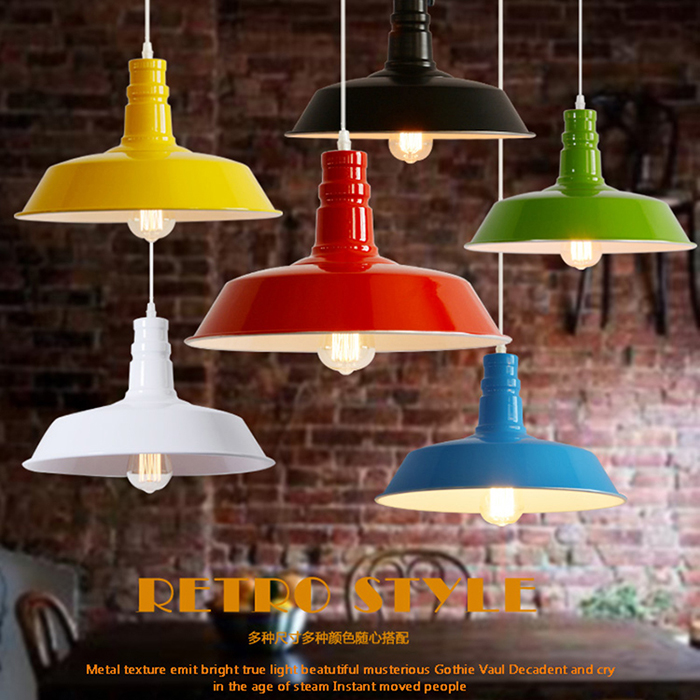 美式工业风彩色办公室复古餐厅灯